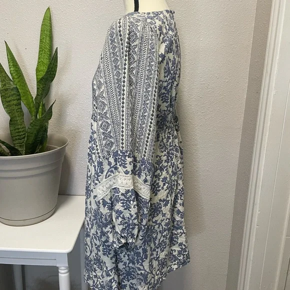 Sincerely Jules Blue and White Bishop Sleeve Sundress - Picture 3 of 4